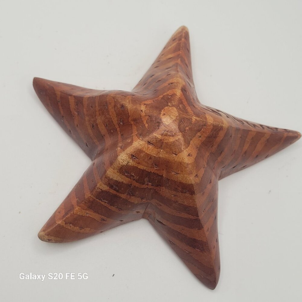 Hand Carved Wooden Starfish from Jamaica